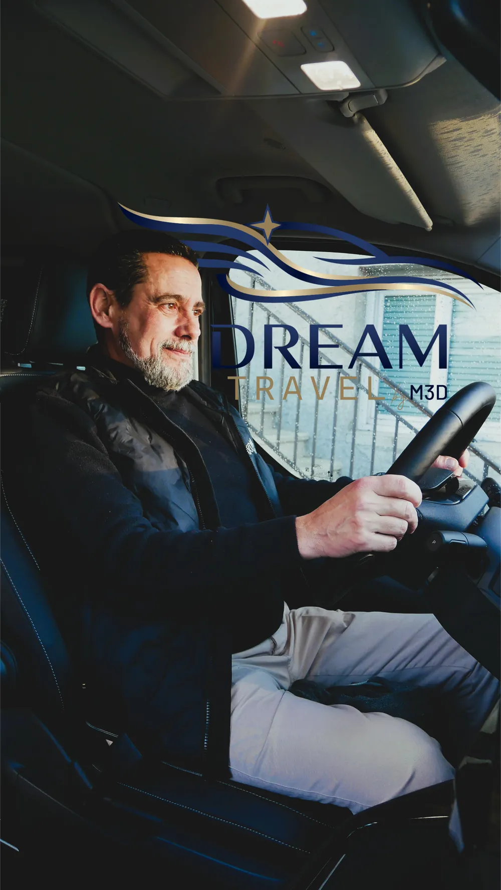 Chauffeur privé Dreamtravel au volant d’un van premium en Rhône-Alpes pour mariages, transferts aéroport et déplacements prof